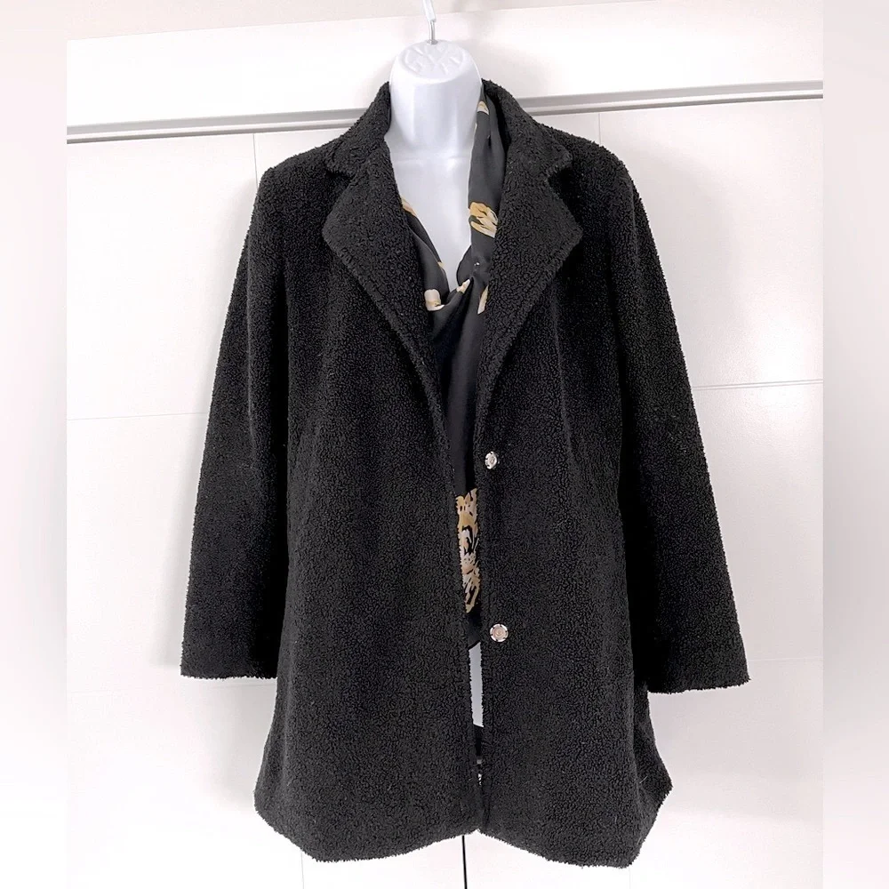 Maccs ❤️ the label/ Sherpa Teddy jacket/ Snap buttons/ Oversized/ Size US XS - Picture 5 of 12